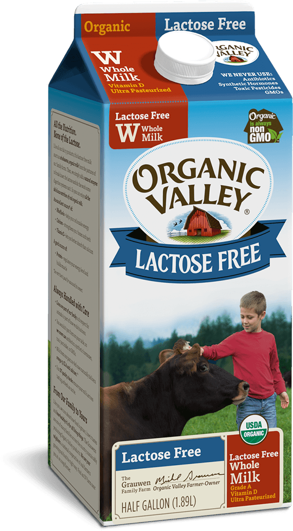Lactose-free Whole Milk, Ultra Pasteurized, Half Gallon - Organic Valley Milk (760x1140), Png Download