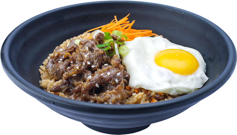 Beef Yakiniku Wagyu Rice - Fried Egg (923x616), Png Download