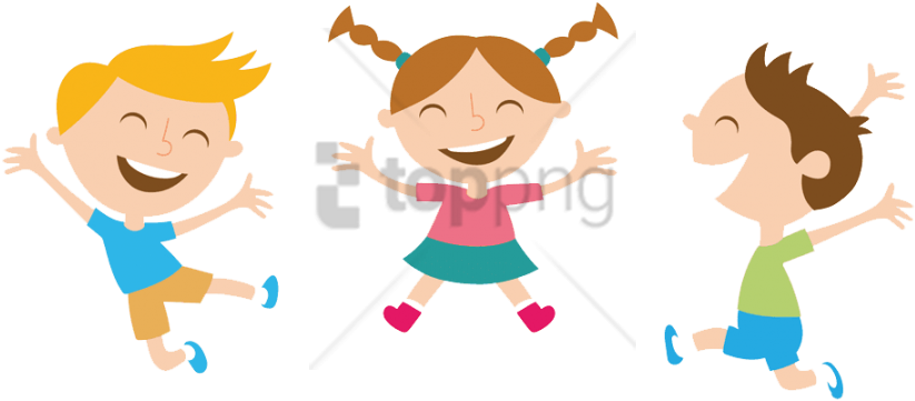 Free Png Children Dancing Clipart Png Png Images Transparent - 3 Cartoon Kids (850x366), Png Download