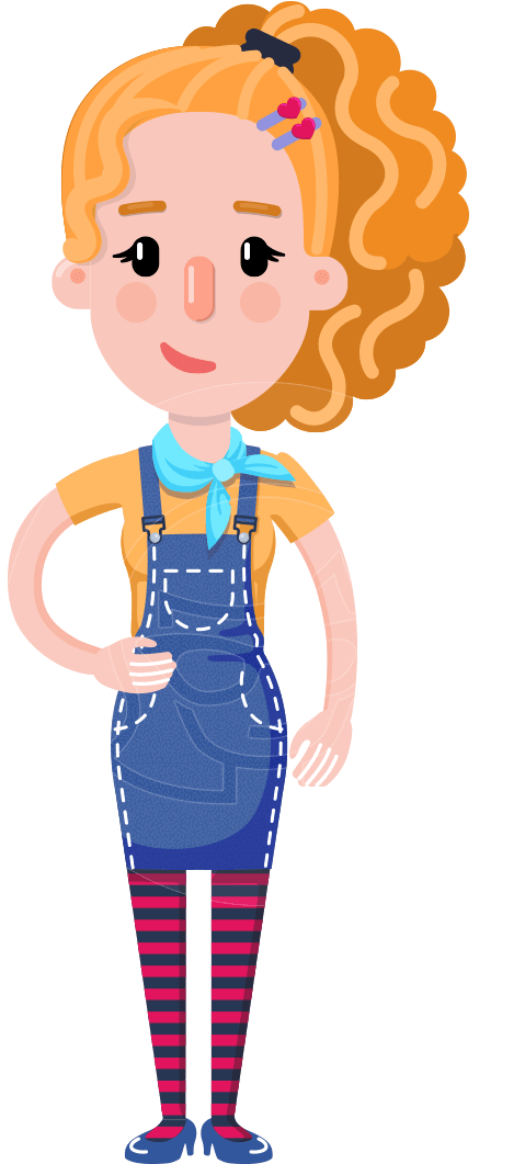 Cute Blonde Girl In Flat Style Cartoon Character - Cartoon (957x1060), Png Download