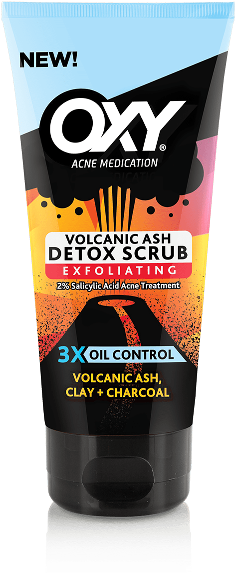 Volcanic Ash Detox Scrub - Oxy 10 Acne Cleanser (600x1188), Png Download