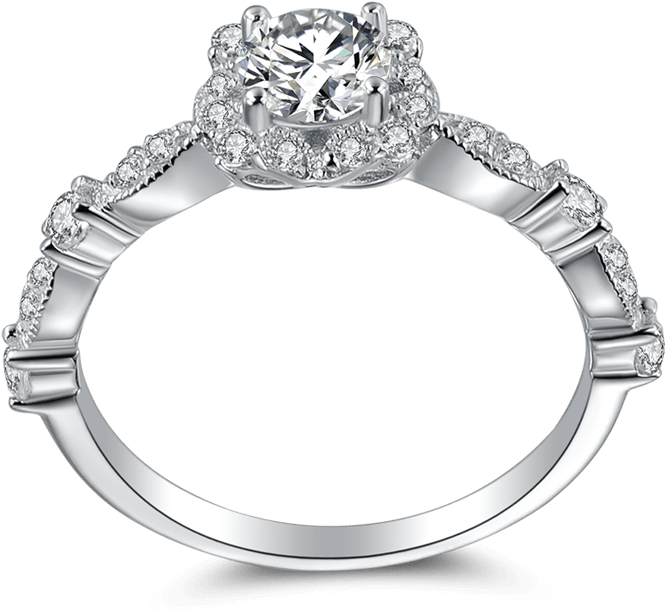 Dazzling Flower Ring - Engagement Ring (800x800), Png Download