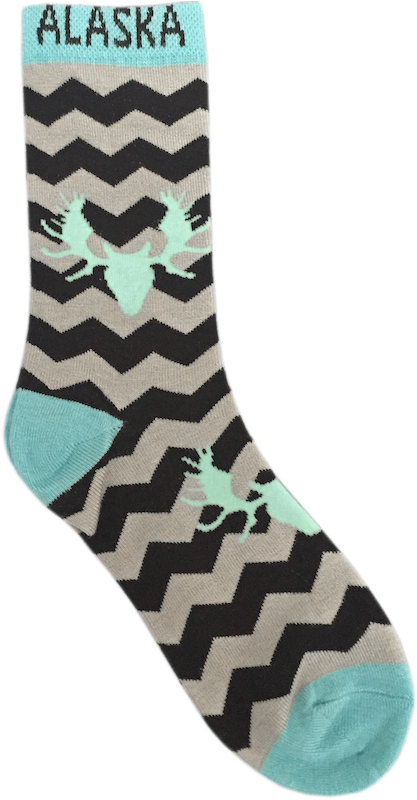 Moose Head Chevron Socks - Sock (800x800), Png Download