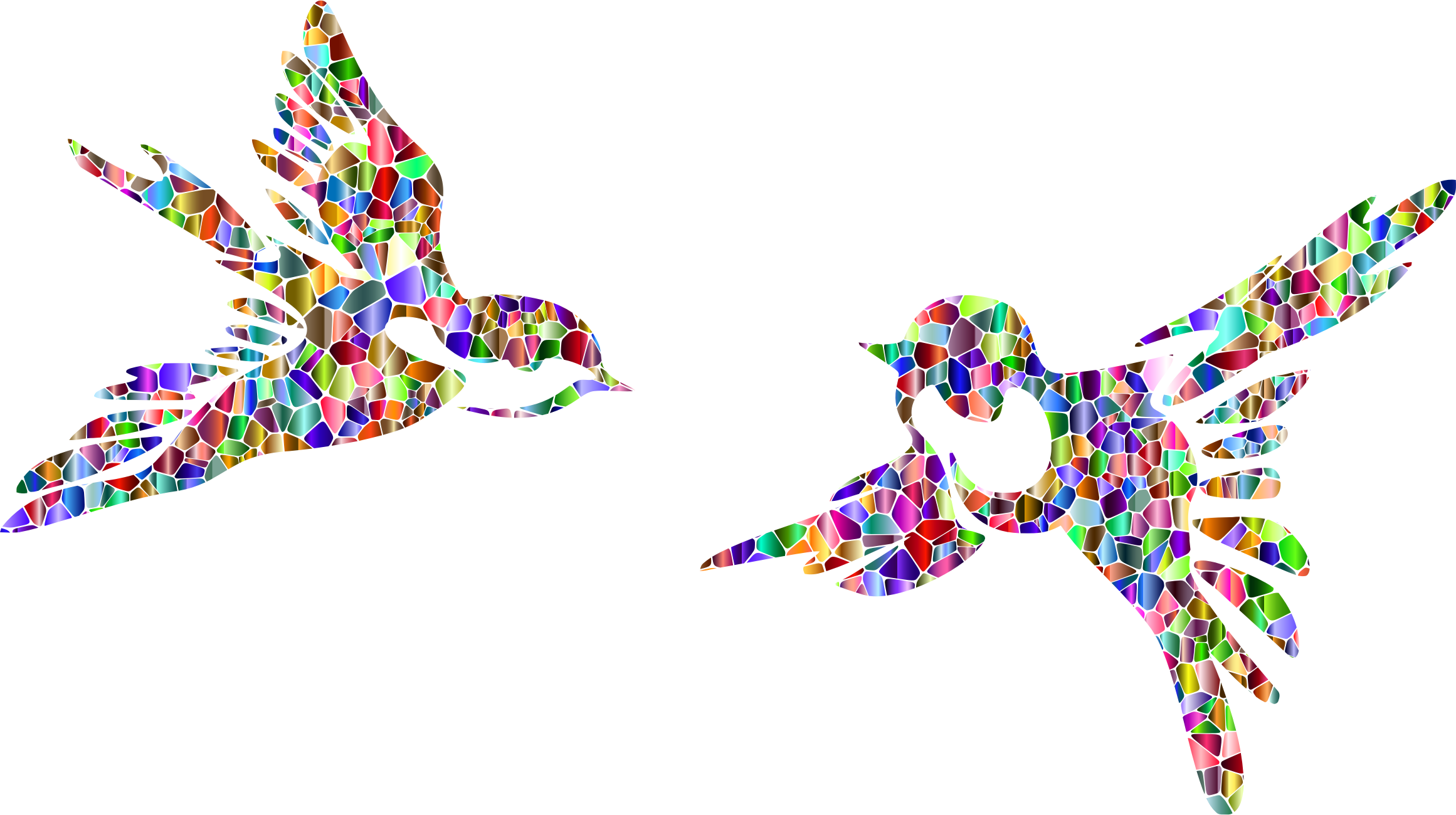 This Free Icons Png Design Of Vivid Polychromatic Stylized - Clipart Bird Silhouette Png (2322x1300), Png Download