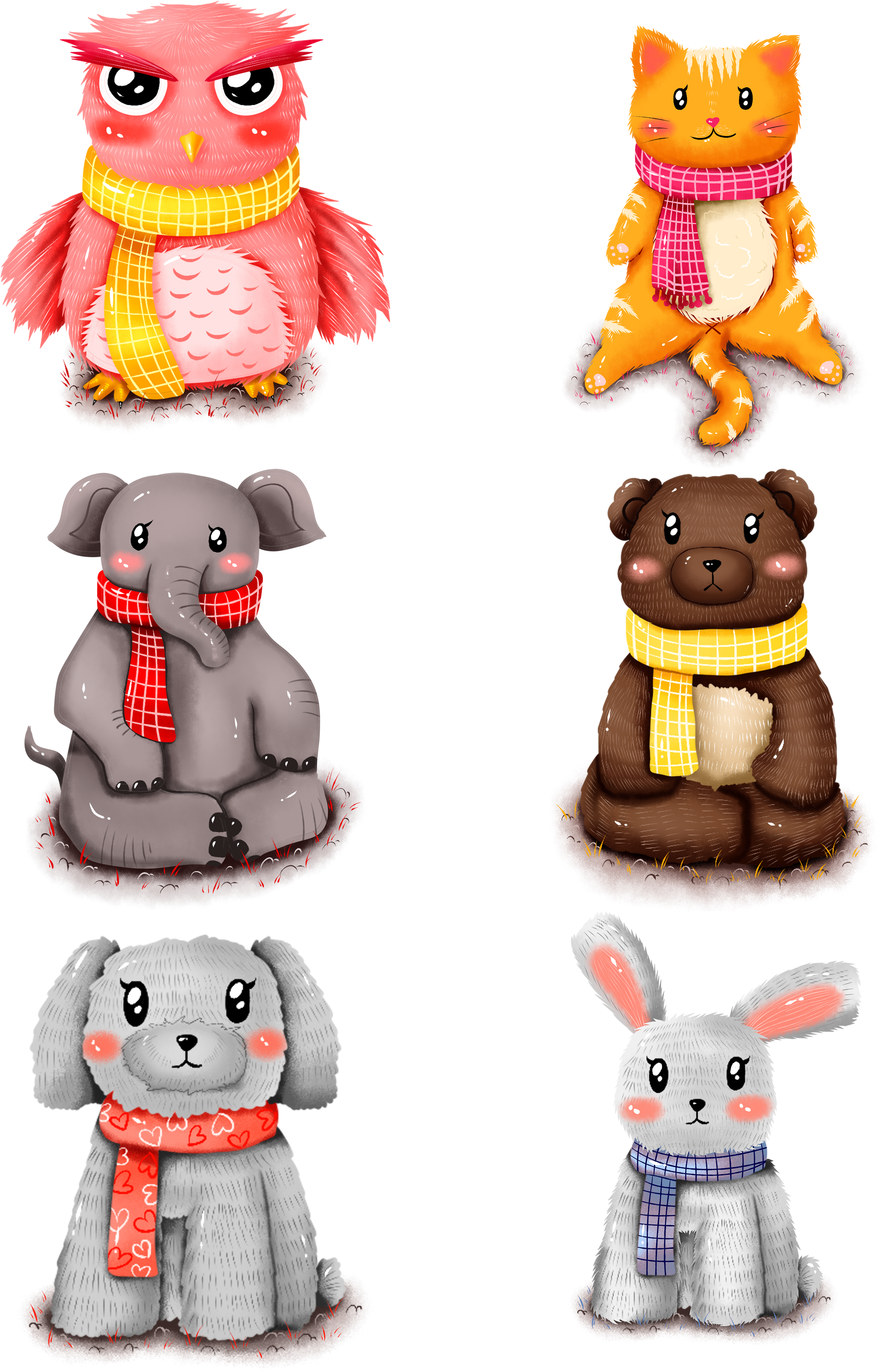 Original Commercial Hand Drawn Animal Png And Psd (3072x4107), Png Download