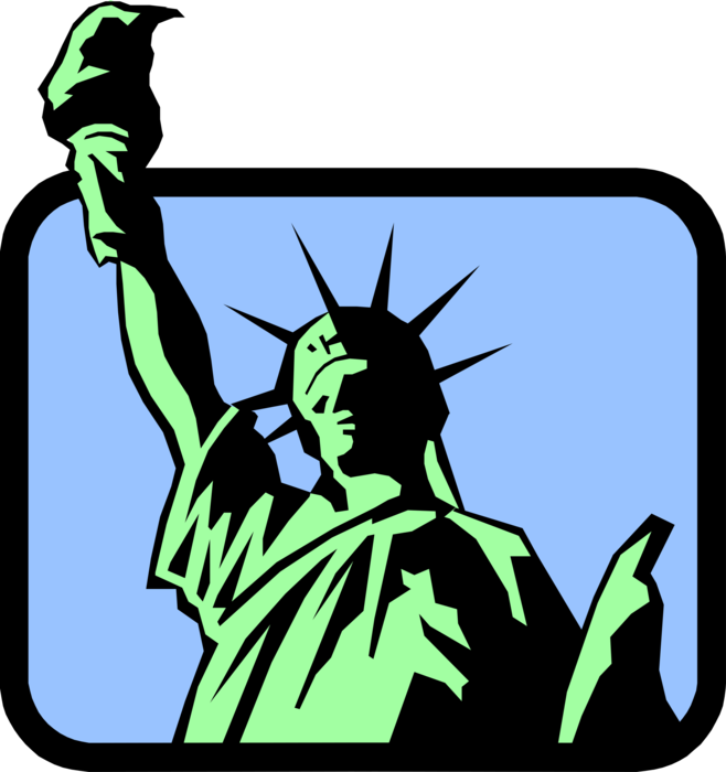 Vector Illustration Of Statue Of Liberty Colossal Neoclassical - Us History (658x700), Png Download