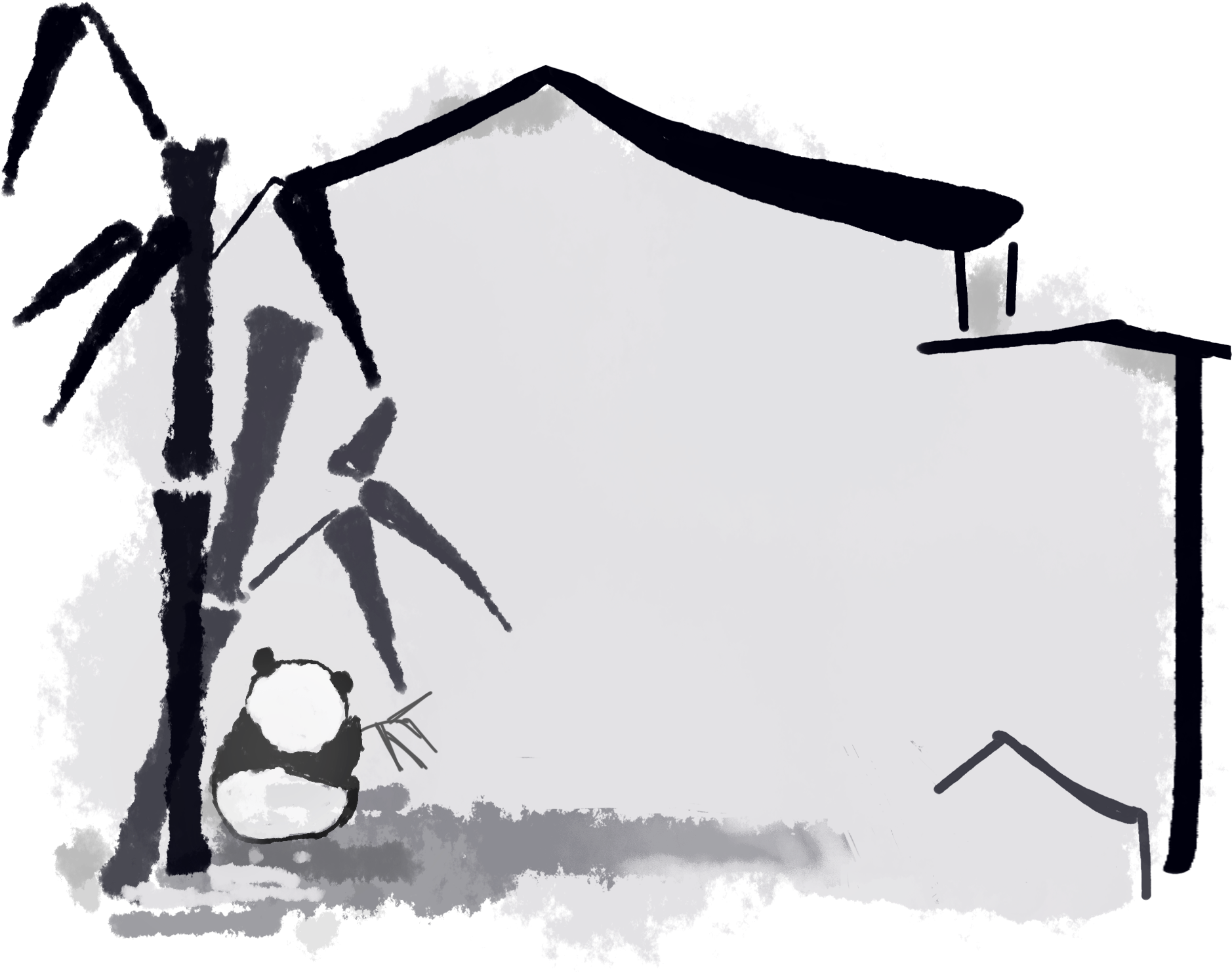 Border Chinese Painting Black White - Sketch (2000x2000), Png Download