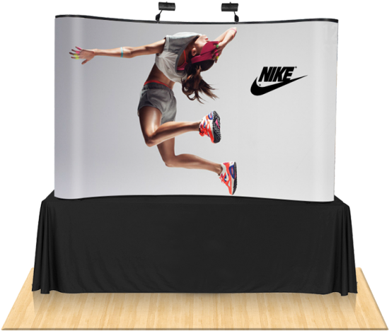 8ft Curved Table Top Pop Up Display - Banner (600x655), Png Download