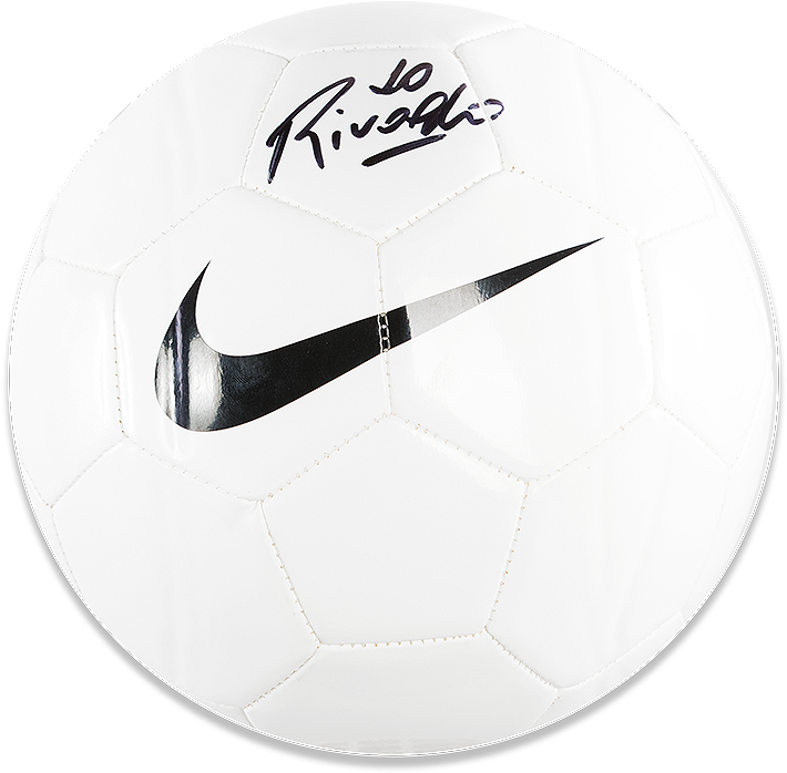 Rivaldo Signed White Nike Ball - Soccer Ball (870x890), Png Download