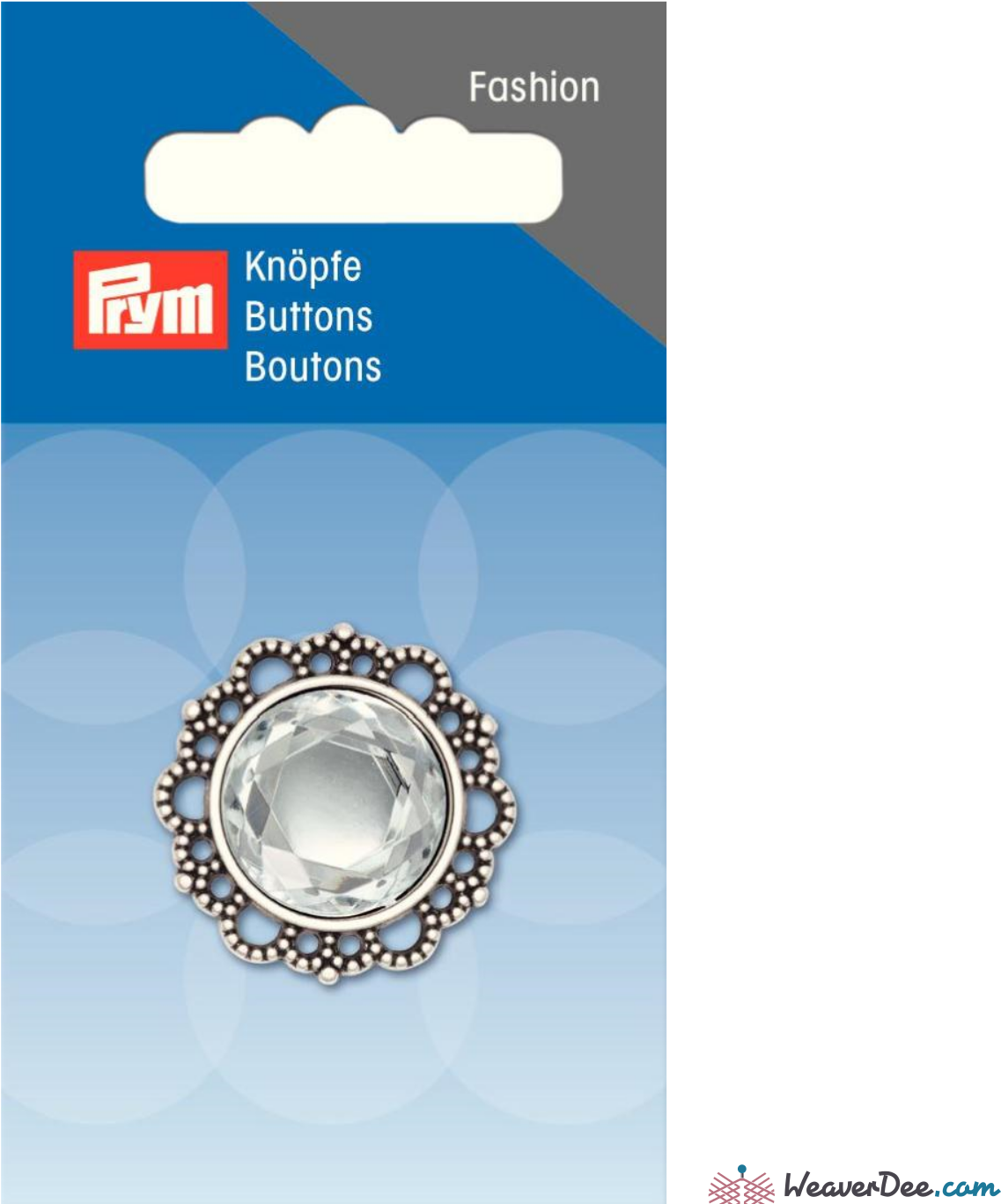 Silver With Rhinestone Centre Button - Prym (1500x1366), Png Download