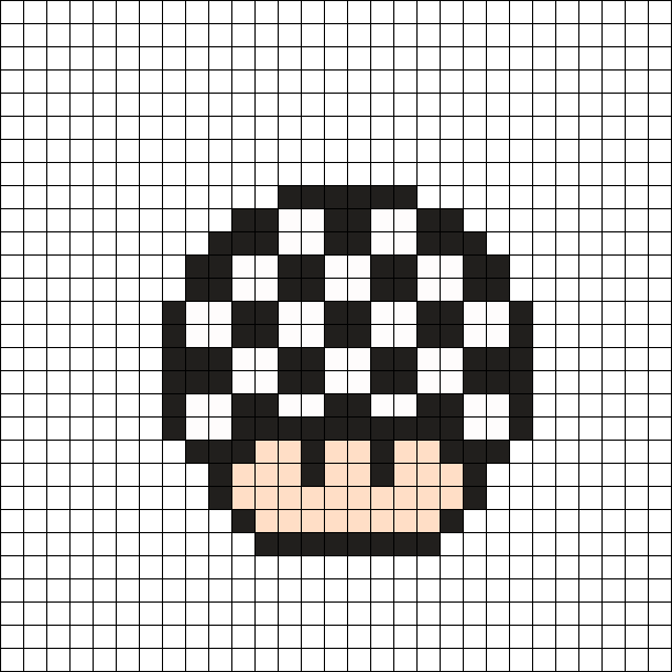 Chess Board Mushroom Perler Bead Pattern Dibujos En - Pixel Art Champignon Mario (610x610), Png Download