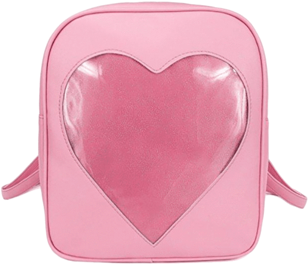 transparent heart backpack