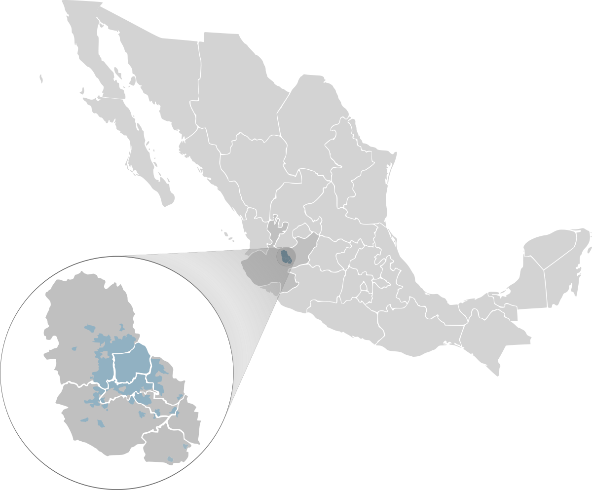 1992 Guadalajara Explosions - Mexico Map (1200x993), Png Download