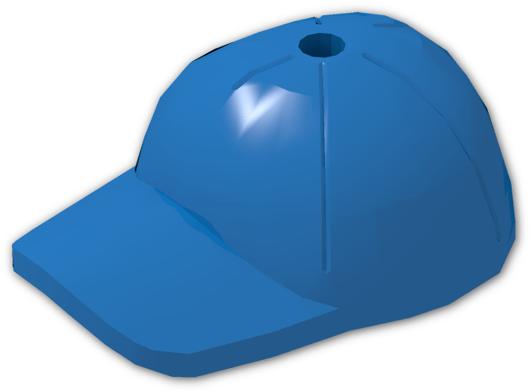 Minifig Cap With Short Arched Peak With Seams And Top - Baseball Cap (800x600), Png Download