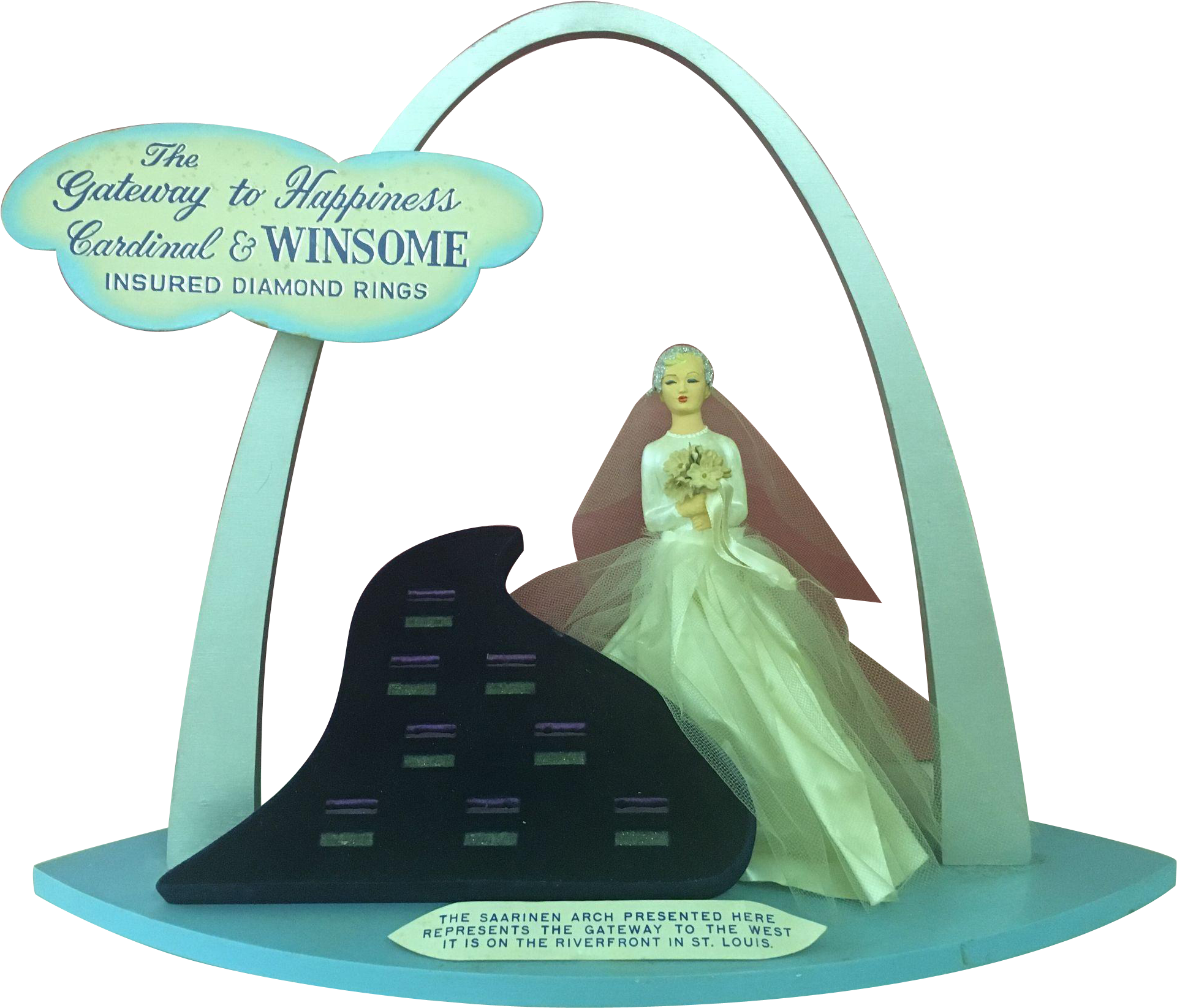 Rare Vintage St Louis Arch Diamond Engagement Ring - Illustration (1920x1920), Png Download