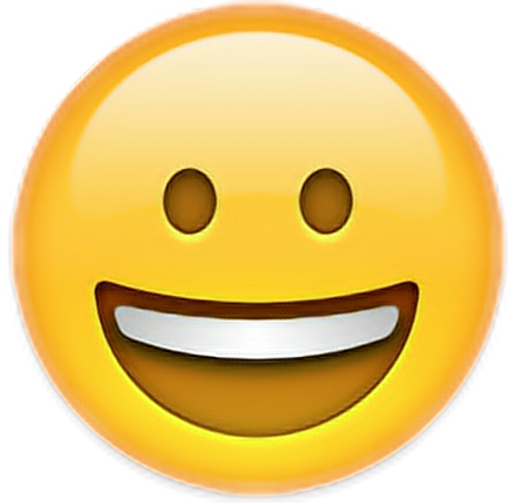 Emoji Emojis Emoticonos Emoticono Feliz Happy Reir - Happy Face Emoji (1024x1005), Png Download