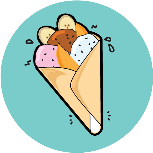 Ice Cream Crepes (600x601), Png Download