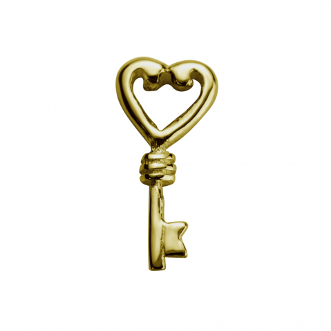 Stow Gold Key Charm - Heart (478x654), Png Download