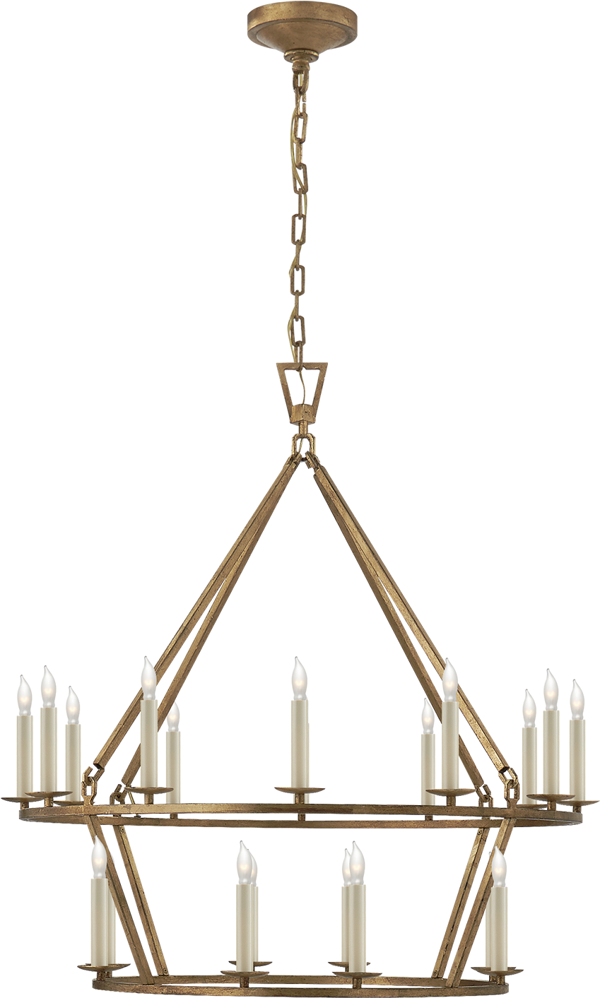 Darlana Medium Two-tier Chandelier In Gilded Iron - E. F. Chapman Darlana Chandelier (1440x1440), Png Download