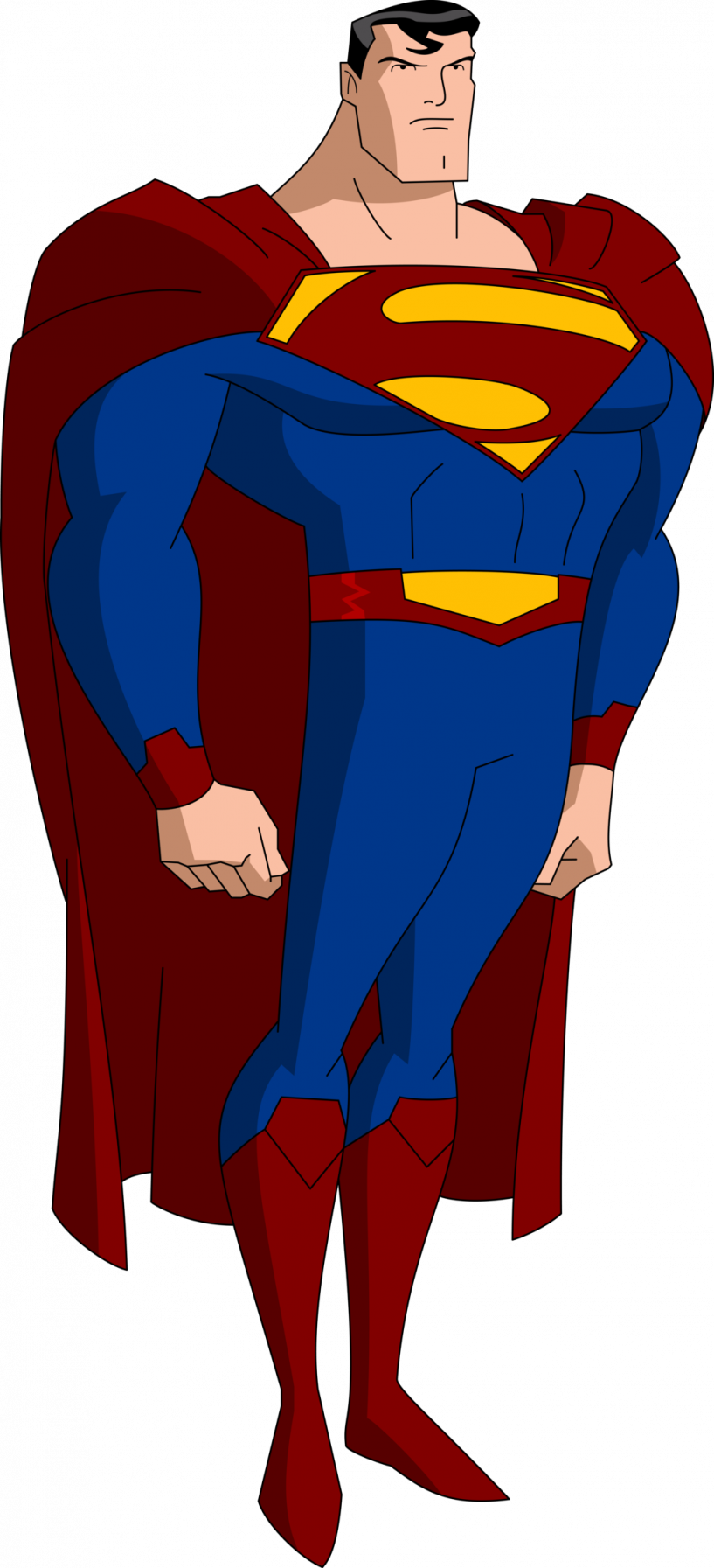 Justice League Cartoon Superman (817x1793), Png Download