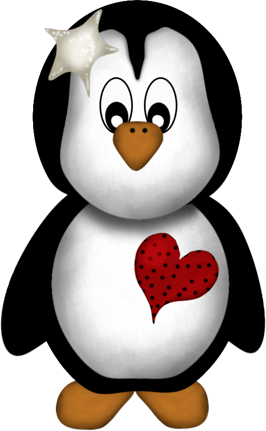 *✿*fauna Enamorada*✿* Penguin Clipart, Penguin Art, - Christmas Clipart Penguin (538x872), Png Download
