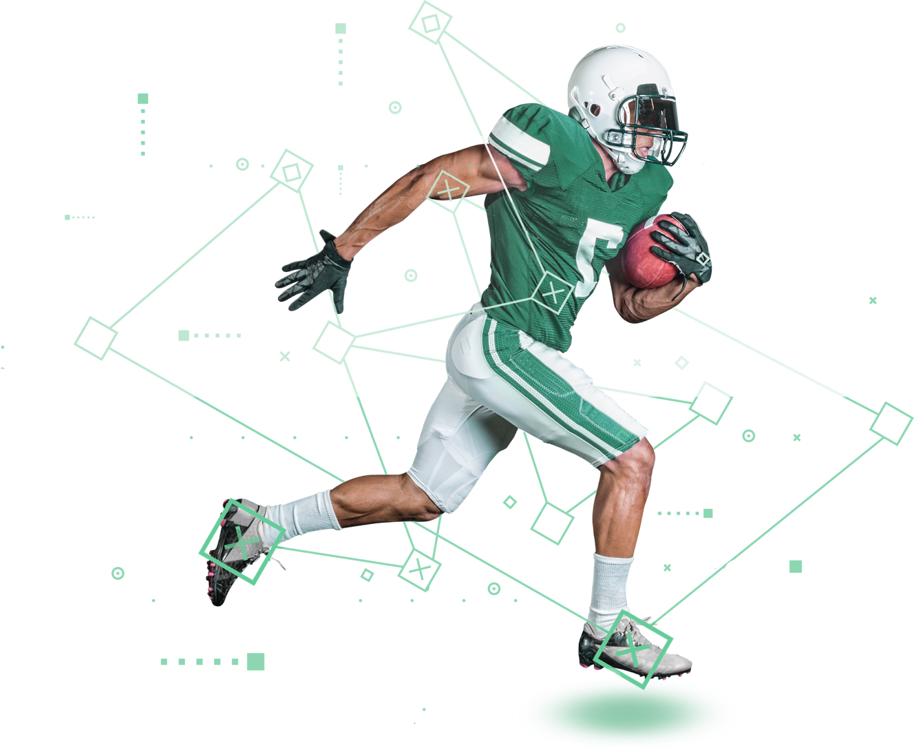 Derive Predictions From Each Foot Strike Png Players - Kick American Football (1328x1092), Png Download
