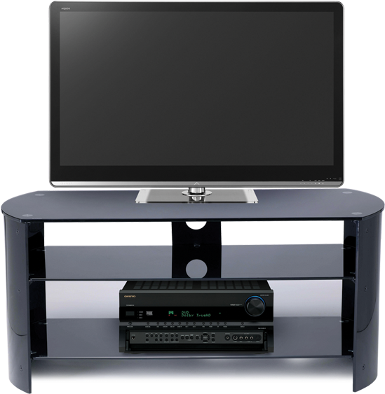 Stil Stand High Gloss Black Curved Designer Tv Stand - Entertainment Center (800x600), Png Download