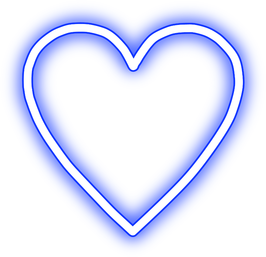 #neon #heart #love #freetoedit #blue #귀여운 #可愛い #mimi - Pink Neon Heart Transparent (1024x1024), Png Download