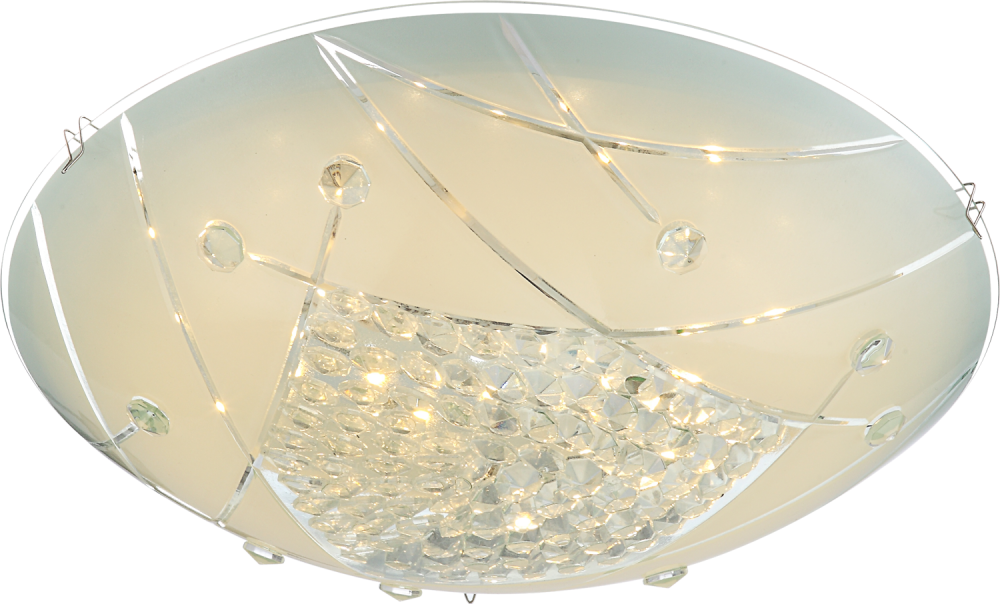 Modern Led Ceiling Lamp In Chrome Globo Elisa 40415-12 - Circle (1000x604), Png Download