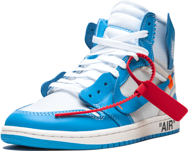 Air Jordan 1 X Off-white Nrg - Offwhite Jordan 1 Blue (1000x600), Png Download