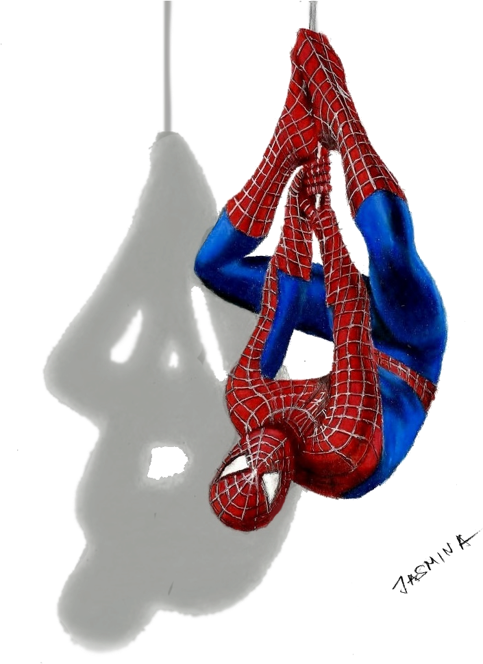 Drawn Spiderman Pencil Color - Spider Man 3d Clipart (718x1000), Png Download