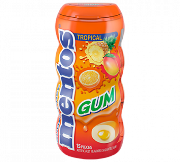 Mentos Gum Tropical Flavor Buy It At Nonstopsaving - Mentos Gum (600x541), Png Download