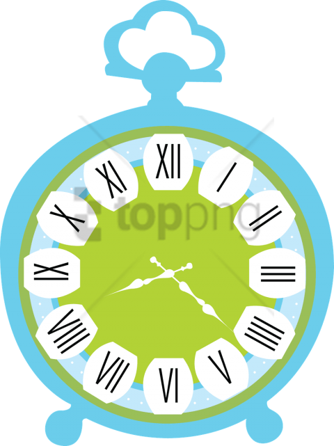 Free Png Download Alice In Wonderland Border Clock (480x641), Png Download