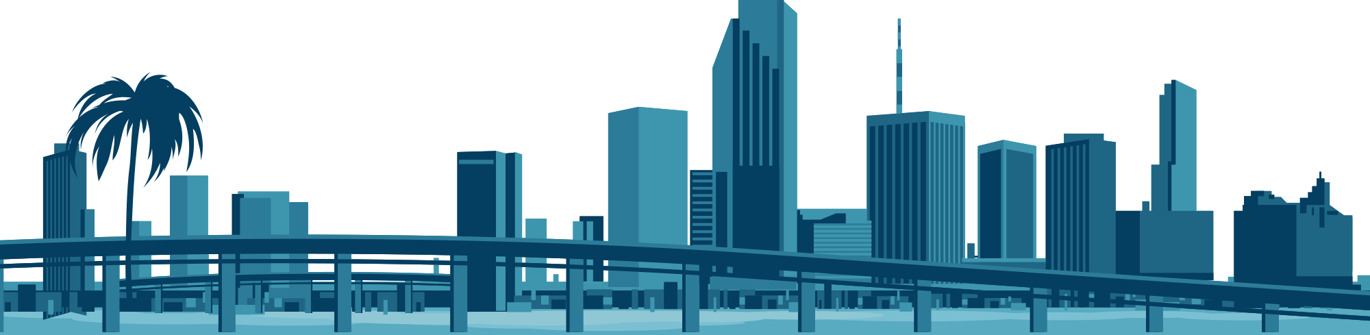 Not Only Do Family Enterprises Themselves Face Challenges - Miami Beach Skyline Art (2000x489), Png Download
