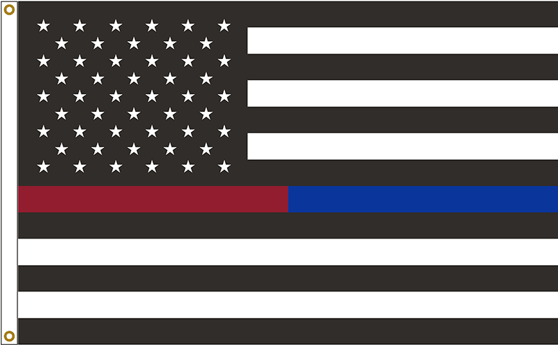 Thin Red Blue Line Flag U - Black White Red Blue American Flag (800x800), Png Download