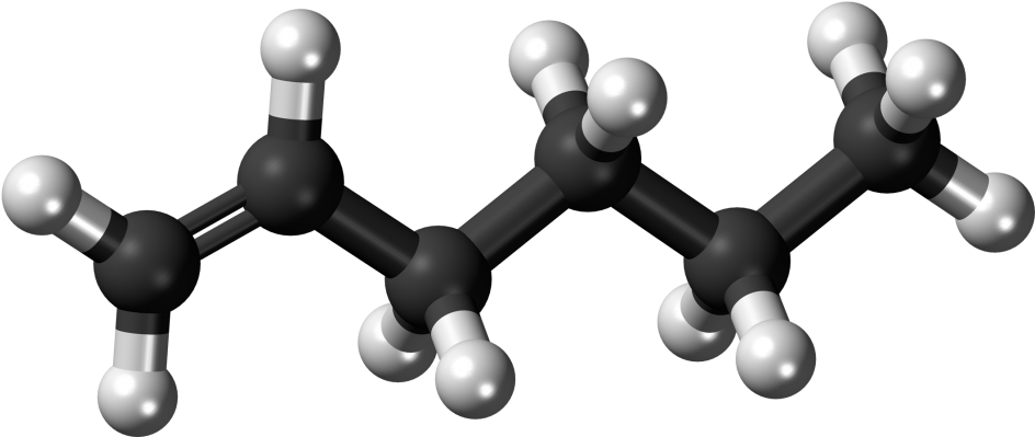 Global 1-hexene Market 2019 Trends And Developments - Hexene Ball And Stick Model (990x445), Png Download