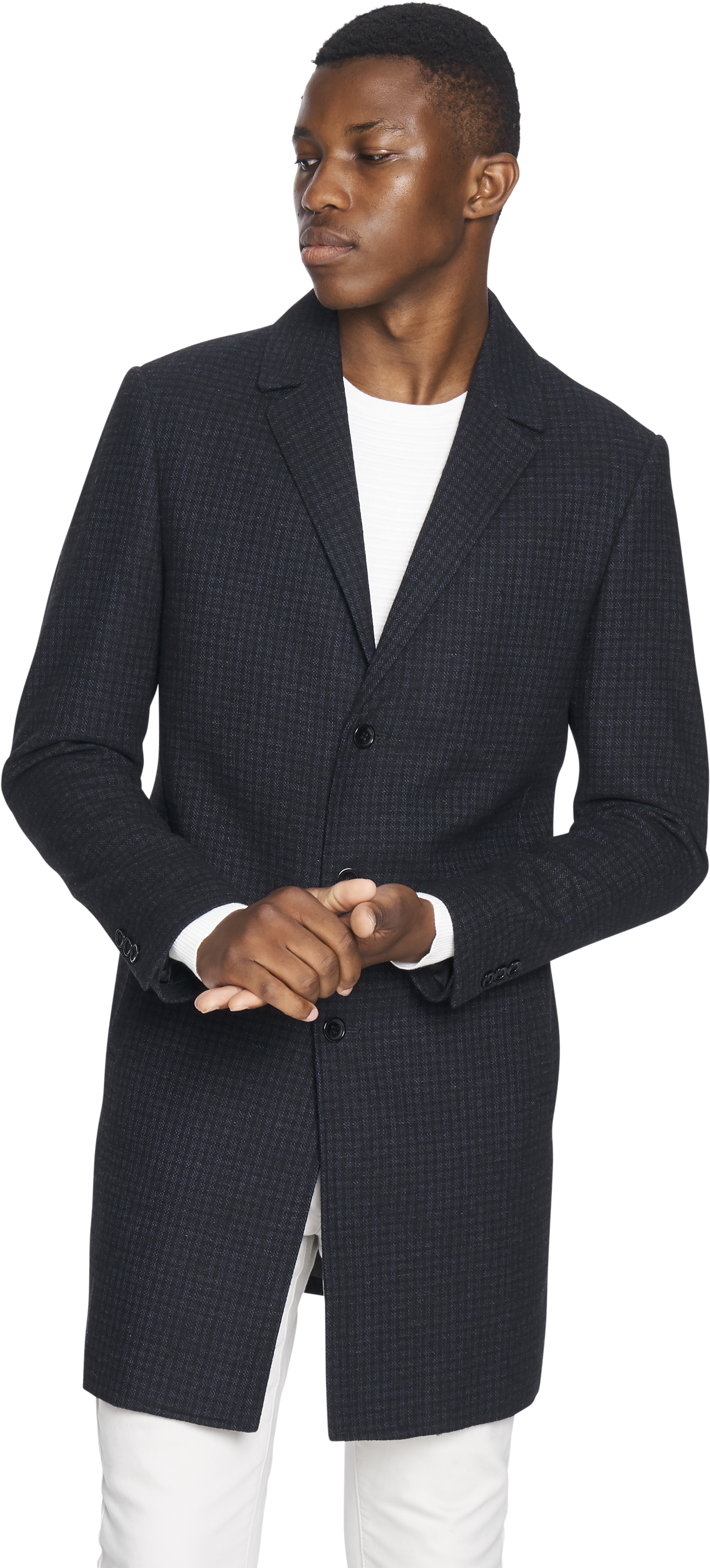 Dark Blue Baker Check Duster - Formal Wear (3000x3000), Png Download