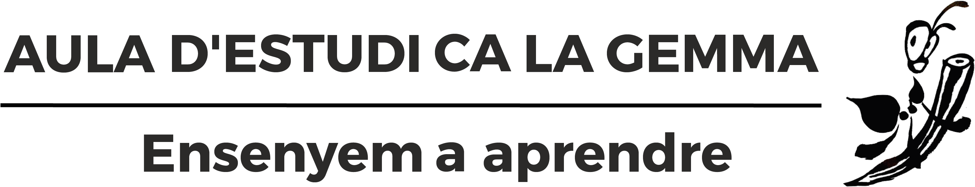 Aula D'estudi Ca La Gemma - Black-and-white (3354x747), Png Download