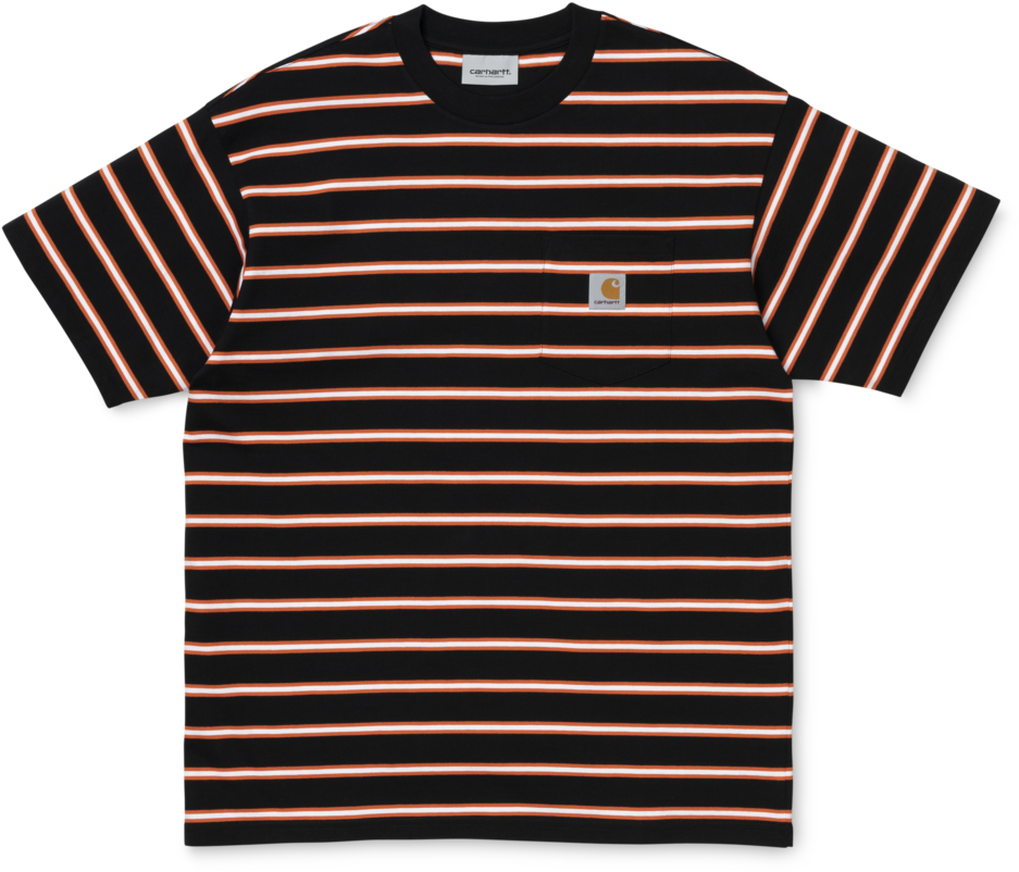 Carhartt S/s Houston Pocket T-shirt - Carhartt Houston Pocket T Shirt Houston Stripe Black (1024x1024), Png Download