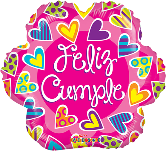 Nuevo Globo Feliz Cumple Rosa - 18" Feliz Cumple Flor Gellibean Balloon - Mylar Balloons (584x584), Png Download