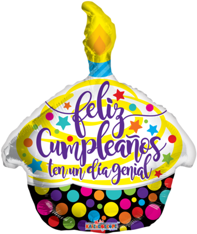 Feliz Cumple Cupcake Shape 18 Pulgadas Globo Metálico - Toy Balloon (480x480), Png Download