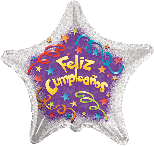 Globo Feliz Cumpñeaños Serpentina - 9" Airfill Feliz Cumpleanos Streamers - Mylar Balloons (600x600), Png Download