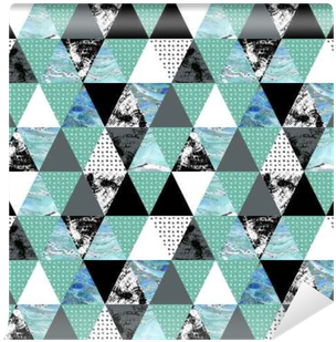 Triangle Seamless Pattern With Grunge And Watercolor - Watercolor Painting (400x400), Png Download
