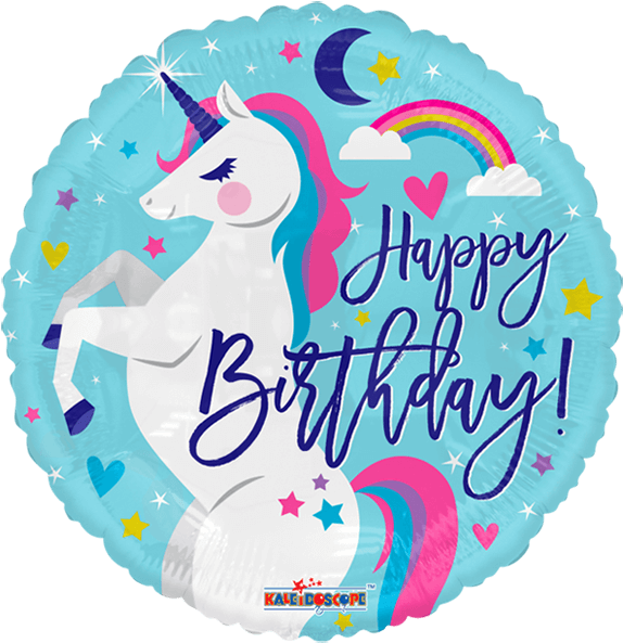 Happy Birthday Unicorn Balloons (600x600), Png Download