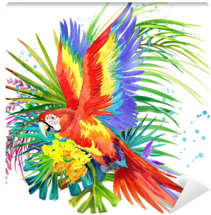 Parrot Bird Watercolor Illustration - Watercolorbird Jungle (400x400), Png Download