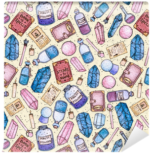 Watercolor And Ink Hand Painted Witchcraft Seamless - Witchy Stuff Backpack By Faerieshop (400x400), Png Download
