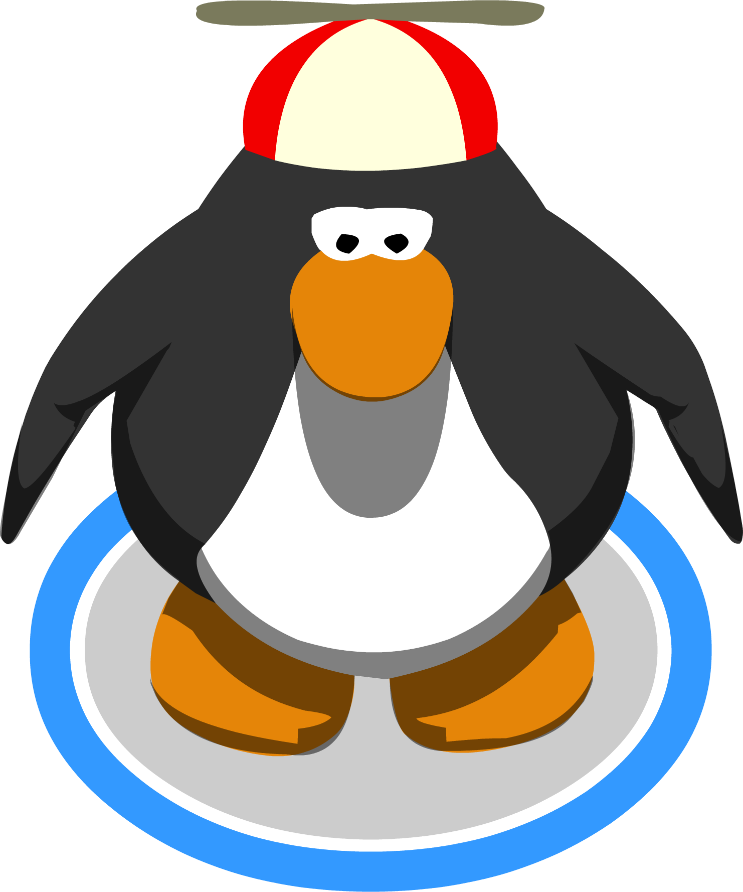 Red Propeller Cap In-game - Club Penguin Helicopter Hat (1482x1778), Png Download