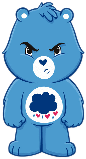Care Bear Png High-quality Image - Sticky Pig Care Bears Grumpy Bear Wall Graphic Decal (650x650), Png Download