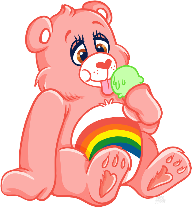 Bears Forever Deviantart Superalex Cheer Eating Ice - Care Bear Ice Cream (661x713), Png Download