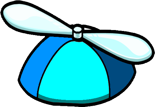 Sky Blue Propeller Hat - Club Penguin Custom Items (640x345), Png Download